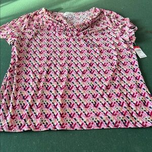 Margaux Vibrant Short Sleeve Tee with Geometric Design